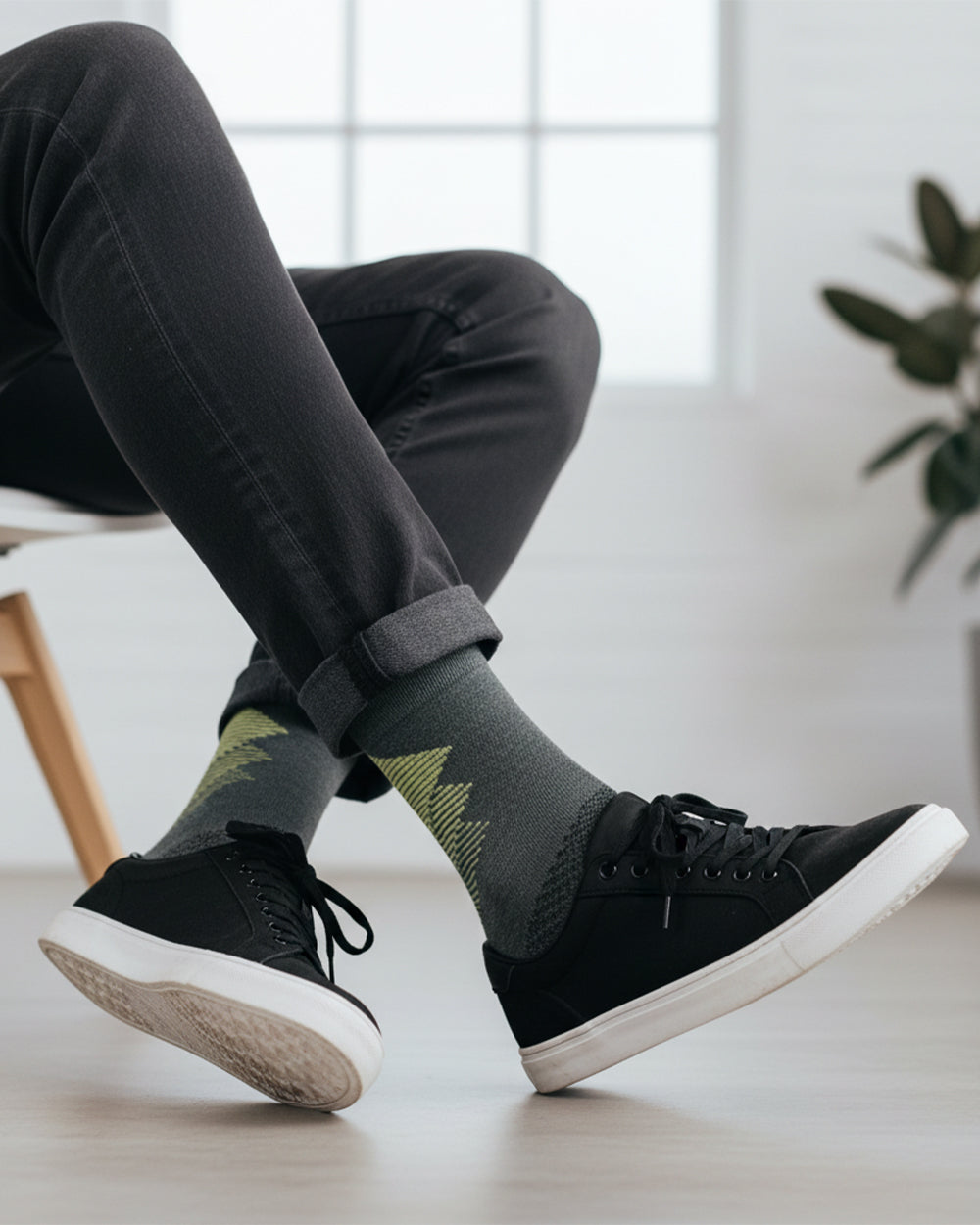 Bambu Çeyrek Boy Renkli Erkek Çorabı 3209
