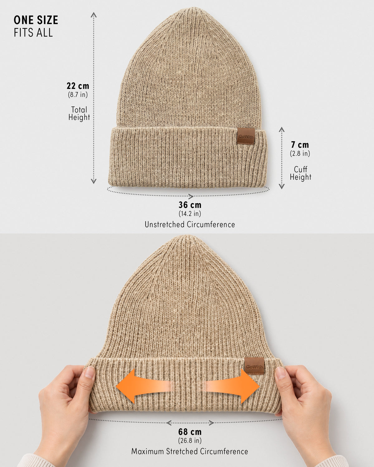 GoWith Unisex Alpaka Yünlü Katlamalı Düz Bere