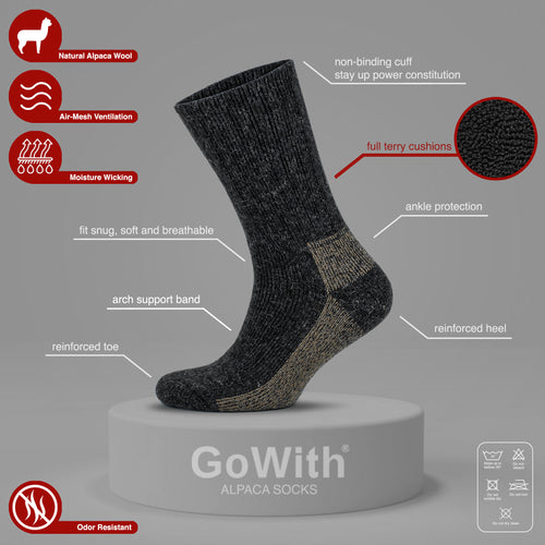 Alpaka Yünlü Tam Havlulu Kalın Termal Çorap 6005-6006