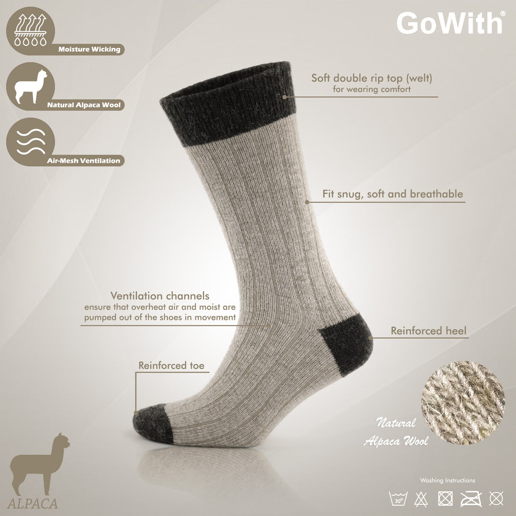 Alpaka Yünlü Topuk Burun Renkli Termal Kışlık Çorap 3096