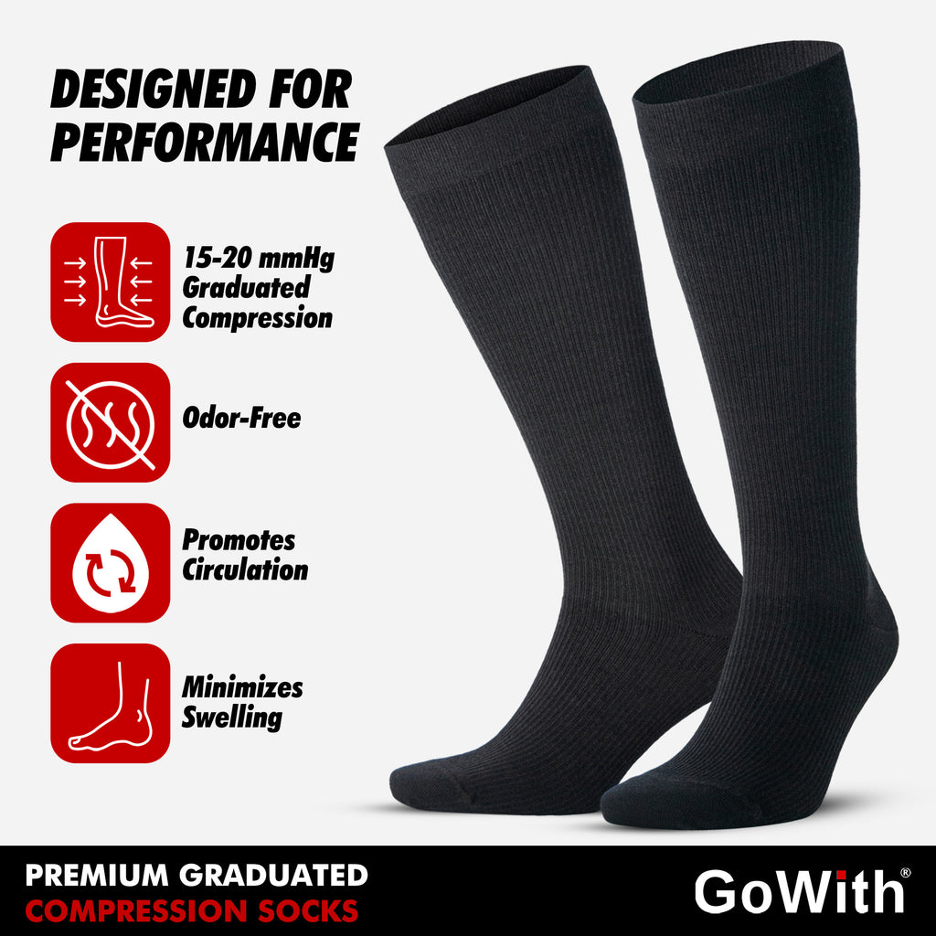 Yünlü Dikişsiz Diz Boyu 15-20 mm Hg Basınçlı Kompresyon Çorap 3589