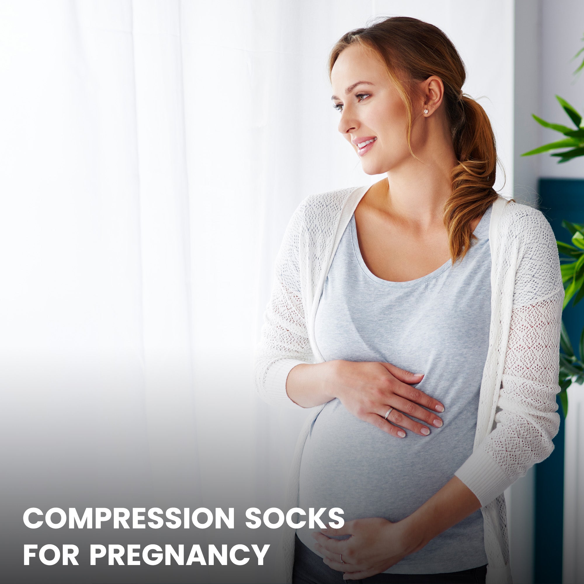 Yünlü Dikişsiz Diz Boyu 15-20 mm Hg Basınçlı Kompresyon Çorap 3589